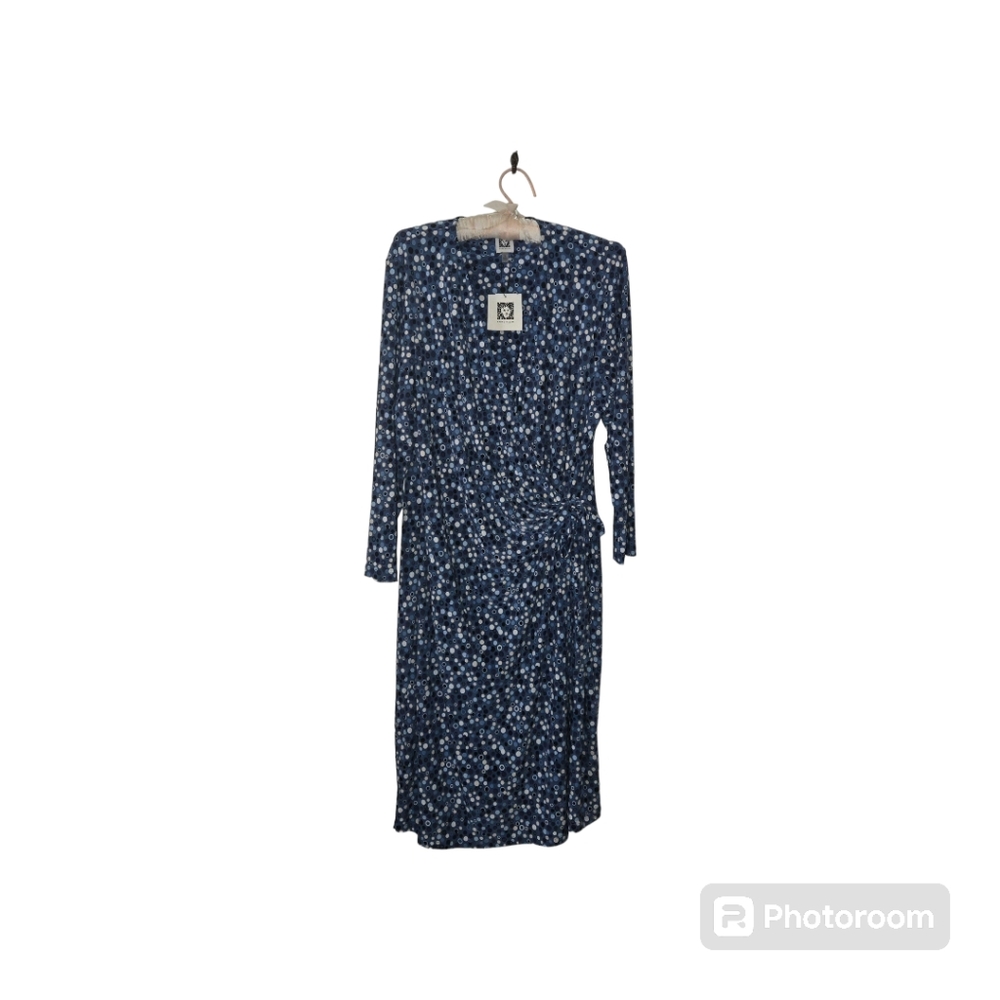 Anne Klein Wrap Dress  XL Blue NWT